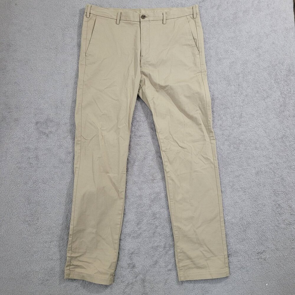Uniqlo Khaki Stretch Slim Fit Chinos Men's 36x34 Cotton/Spandex  JCT